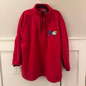 Disney Red Zip-Up Men's Sweatshirt with Character Patch
